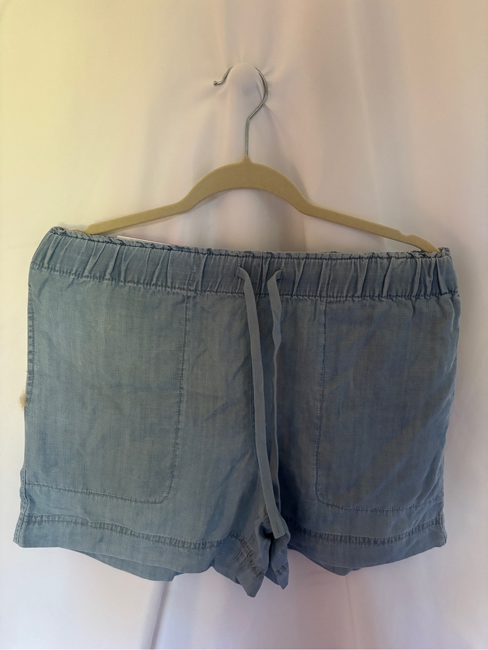 Hilary Radley Light Blue High-Waist Drawstring Shorts